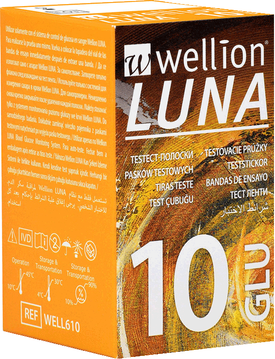 Wellion LUNA Blutzucker-Teststreifen Verpackung