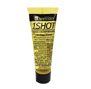 Wellion 1SHOT Invertzuckersirup - der sofortige Energy-Shot in richtiger Portion. Liefert sofort und über einen längeren Zeitraum Energie durch 3 versch. Zuckerarten (Glukose, Saccharose, Fruktose). Angenehmer Vanillegeschmack. Wiederverschließbar. Foto Tube