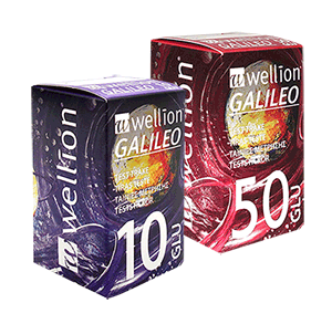 Wellion GALILEO Blutzuckerteststreifen Wellion GALILEO Blutzuckerteststreifen werden mit Wellion GALILEO Messgeräten zur quantitativen Messung des Glukosespiegels in frischem kapillären Vollblut verwendet. Zur Selbstmessung für zu Hause oder Fachpersonal. Foto